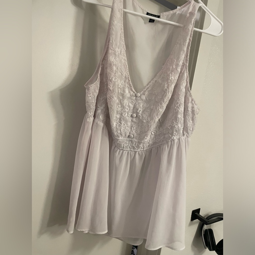Size 3 Sheer white blouse